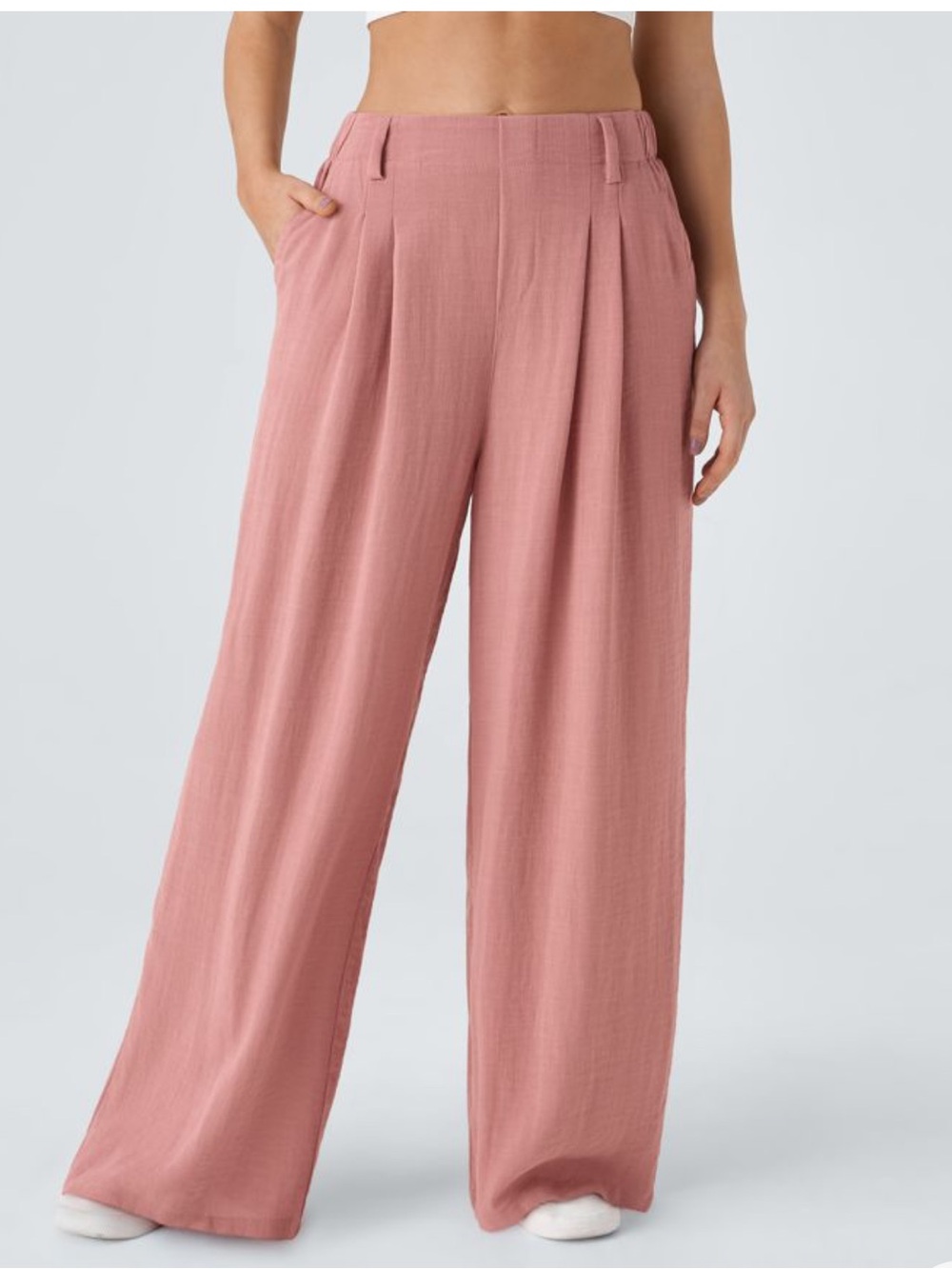 Halara Flex™ High Waisted Pocket Wide Leg Waffle Work Pants sz M